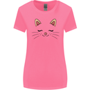 Cute Cat Face Womens Wider Cut T-Shirt Azalea
