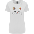 Cute Cat Face Womens Wider Cut T-Shirt White