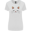 Cute Cat Face Womens Wider Cut T-Shirt White