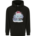 Cute Christmas Axoloti Wearing a Chirstmas Hat Xmas Childrens Kids Hoodie Black