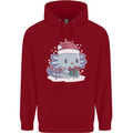 Cute Christmas Axoloti Wearing a Chirstmas Hat Xmas Childrens Kids Hoodie Red