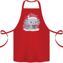 Cute Christmas Axoloti Wearing a Chirstmas Hat Xmas Cotton Apron 100% Organic Red