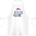 Cute Christmas Axoloti Wearing a Chirstmas Hat Xmas Cotton Apron 100% Organic White