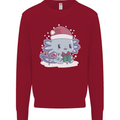 Cute Christmas Axoloti Wearing a Chirstmas Hat Xmas Kids Sweatshirt Jumper Red