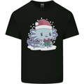 Cute Christmas Axoloti Wearing a Chirstmas Hat Xmas Kids T-Shirt Childrens Black