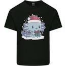 Cute Christmas Axoloti Wearing a Chirstmas Hat Xmas Kids T-Shirt Childrens Black