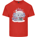 Cute Christmas Axoloti Wearing a Chirstmas Hat Xmas Kids T-Shirt Childrens Red