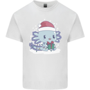 Cute Christmas Axoloti Wearing a Chirstmas Hat Xmas Kids T-Shirt Childrens White