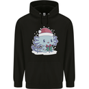 Cute Christmas Axoloti Wearing a Chirstmas Hat Xmas Mens 80% Cotton Hoodie Black