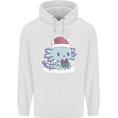 Cute Christmas Axoloti Wearing a Chirstmas Hat Xmas Mens 80% Cotton Hoodie White