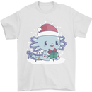 Cute Christmas Axoloti Wearing a Chirstmas Hat Xmas Mens T-Shirt 100% Cotton White