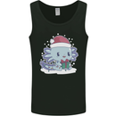 Cute Christmas Axoloti Wearing a Chirstmas Hat Xmas Mens Vest Tank Top Black