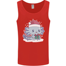 Cute Christmas Axoloti Wearing a Chirstmas Hat Xmas Mens Vest Tank Top Red