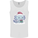 Cute Christmas Axoloti Wearing a Chirstmas Hat Xmas Mens Vest Tank Top White