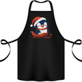 Cute Christmas Penguin & Sledge Funny Xmas Cotton Apron 100% Organic Black