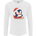 Cute Christmas Penguin & Sledge Funny Xmas Mens Long Sleeve T-Shirt White