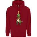 Cute Christmas T-Rex Funny Xmas Dinosaur Childrens Kids Hoodie Red