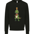 Cute Christmas T-Rex Funny Xmas Dinosaur Kids Sweatshirt Jumper Black
