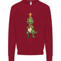 Cute Christmas T-Rex Funny Xmas Dinosaur Kids Sweatshirt Jumper Red