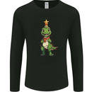 Cute Christmas T-Rex Funny Xmas Dinosaur Mens Long Sleeve T-Shirt Black