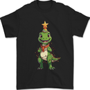 Cute Christmas T-Rex Funny Xmas Dinosaur Mens T-Shirt 100% Cotton Black