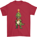 Cute Christmas T-Rex Funny Xmas Dinosaur Mens T-Shirt 100% Cotton Red