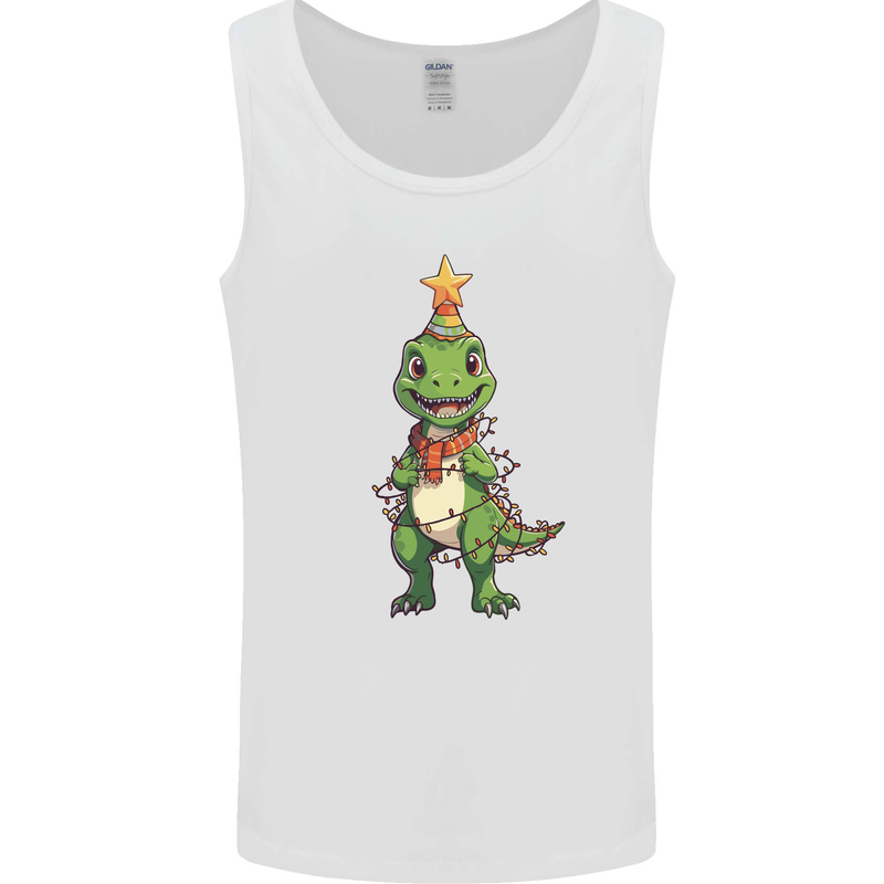 Cute Christmas T-Rex Funny Xmas Dinosaur Mens Vest Tank Top White
