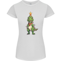 Cute Christmas T-Rex Funny Xmas Dinosaur Womens Petite Cut T-Shirt White