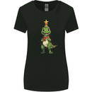 Cute Christmas T-Rex Funny Xmas Dinosaur Womens Wider Cut T-Shirt Black