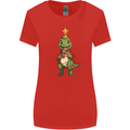 Cute Christmas T-Rex Funny Xmas Dinosaur Womens Wider Cut T-Shirt Red
