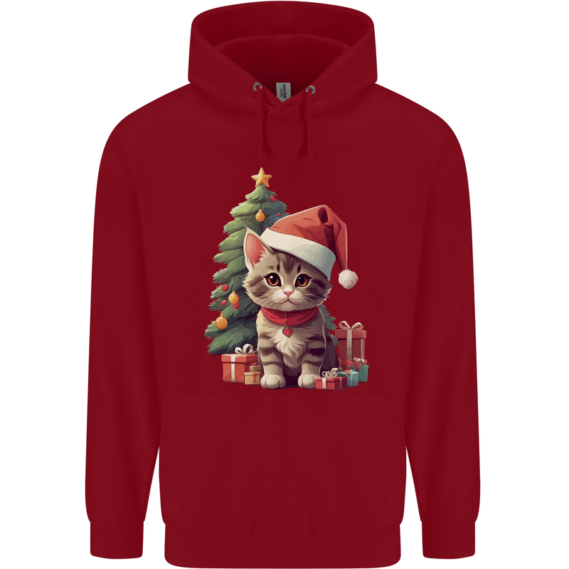 Cute Christmas With Presents and Tree Childrens Kids Hoodie Red