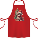Cute Christmas With Presents and Tree Cotton Apron 100% Organic Red