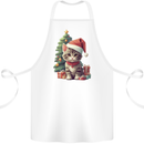 Cute Christmas With Presents and Tree Cotton Apron 100% Organic White