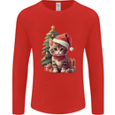 Cute Christmas With Presents and Tree Mens Long Sleeve T-Shirt Red
