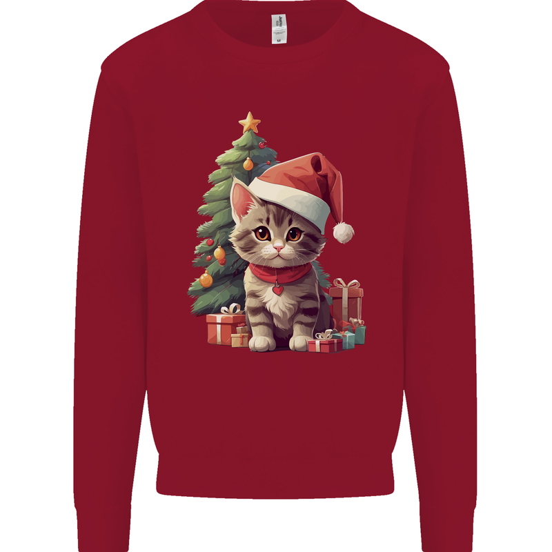 Cute Christmas With Presents and Tree Mens Sweatshirt Jumper Red