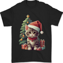 Cute Christmas With Presents and Tree Mens T-Shirt 100% Cotton Black