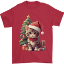 Cute Christmas With Presents and Tree Mens T-Shirt 100% Cotton Red