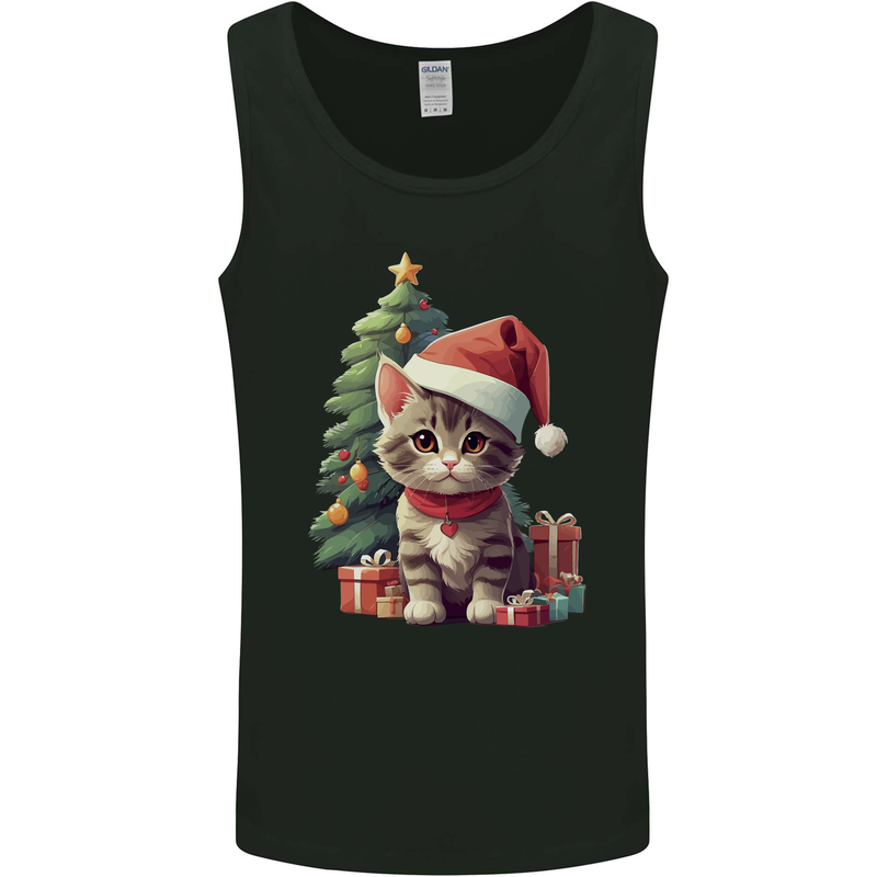 Cute Christmas With Presents and Tree Mens Vest Tank Top Black