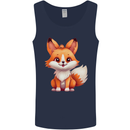 Cute Fox Kawaii Mens Vest Tank Top Navy Blue