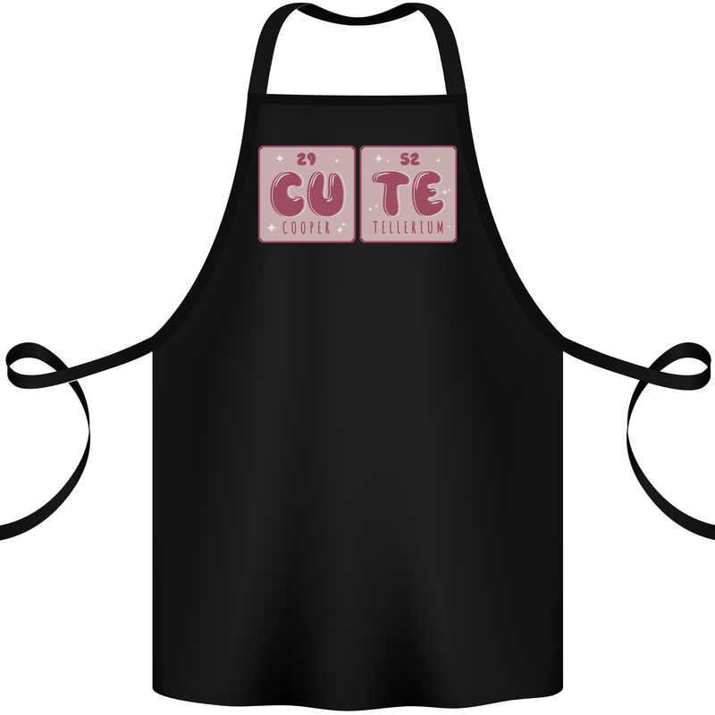 Cute Funny Periodic Table Cotton Apron 100% Organic Black