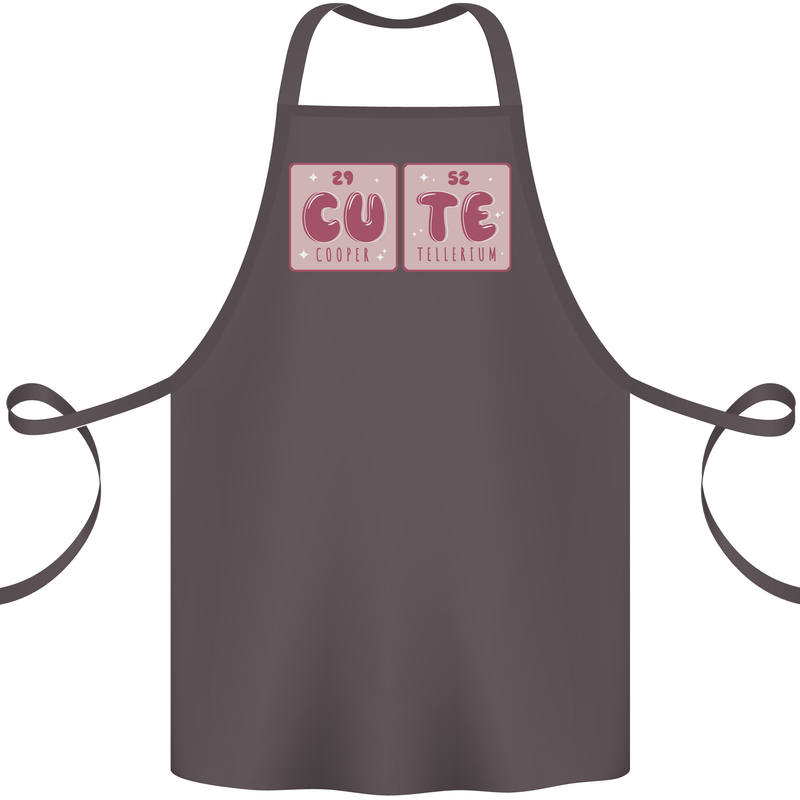 Cute Funny Periodic Table Cotton Apron 100% Organic Dark Grey