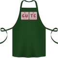 Cute Funny Periodic Table Cotton Apron 100% Organic Forest Green