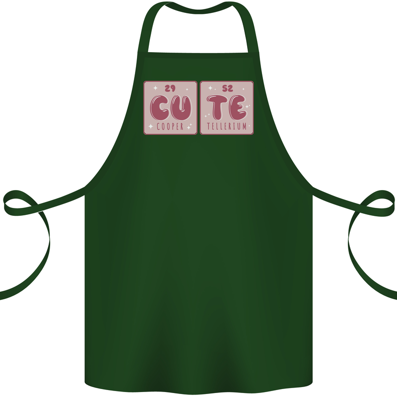 Cute Funny Periodic Table Cotton Apron 100% Organic Forest Green