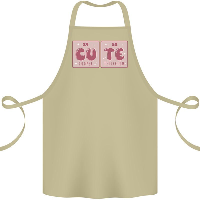 Cute Funny Periodic Table Cotton Apron 100% Organic Khaki