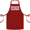 Cute Funny Periodic Table Cotton Apron 100% Organic Maroon