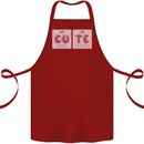 Cute Funny Periodic Table Cotton Apron 100% Organic Maroon