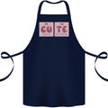 Cute Funny Periodic Table Cotton Apron 100% Organic Navy Blue