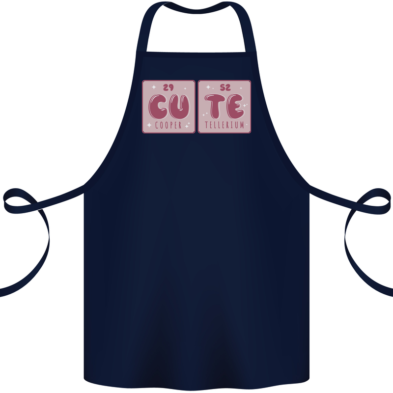 Cute Funny Periodic Table Cotton Apron 100% Organic Navy Blue