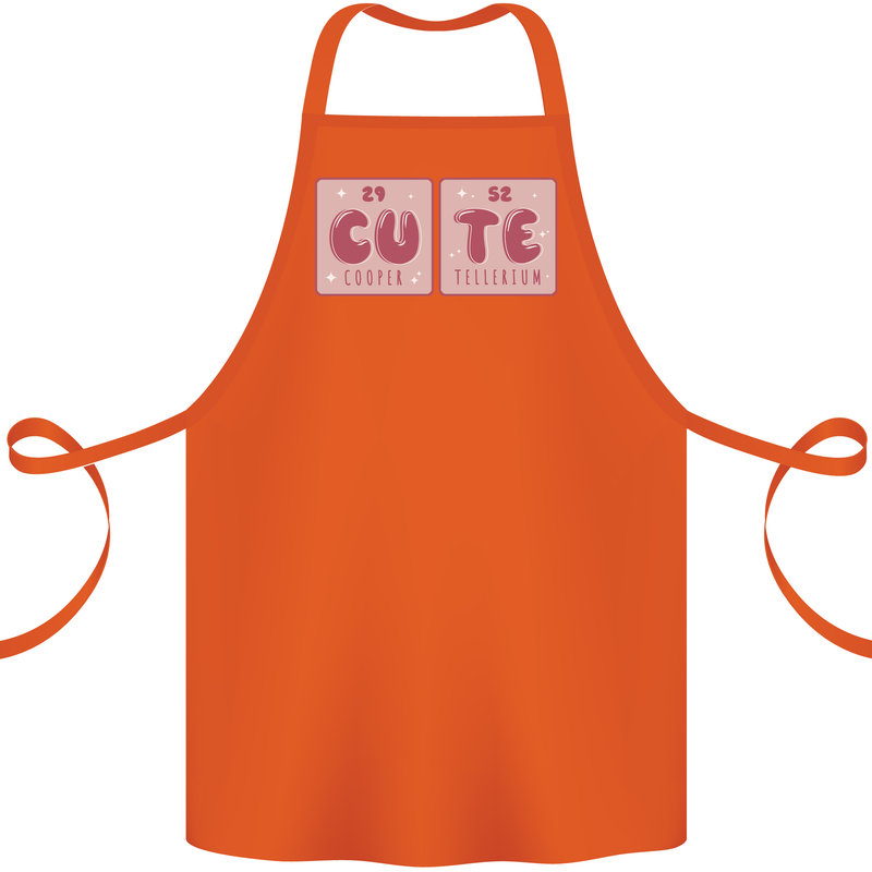 Cute Funny Periodic Table Cotton Apron 100% Organic Orange