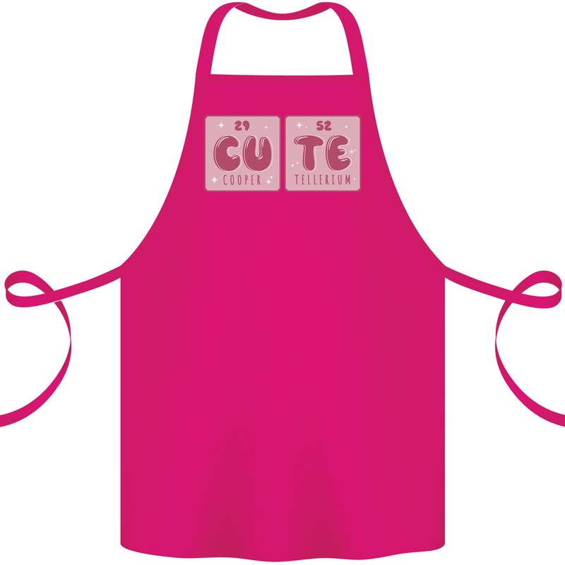 Cute Funny Periodic Table Cotton Apron 100% Organic Pink